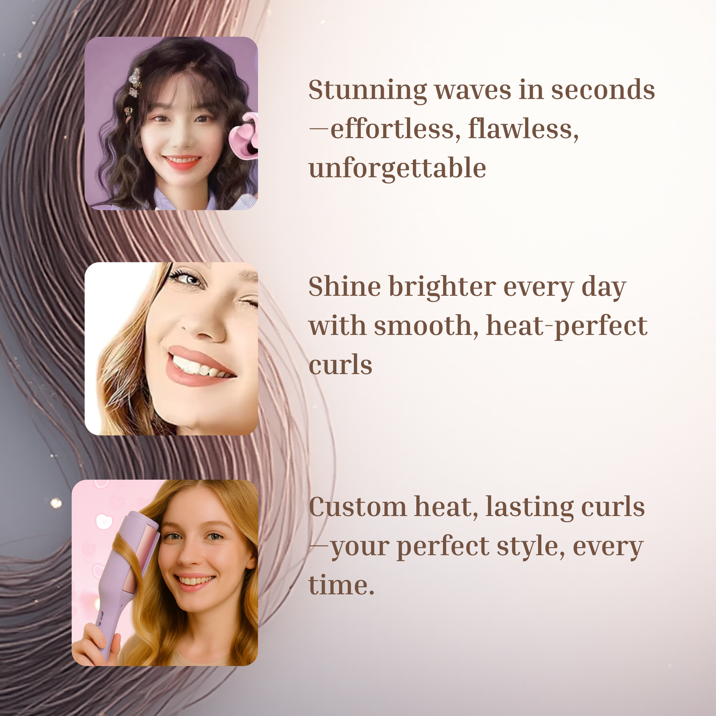 Fast Heating Curling Iron-4 Temperatures